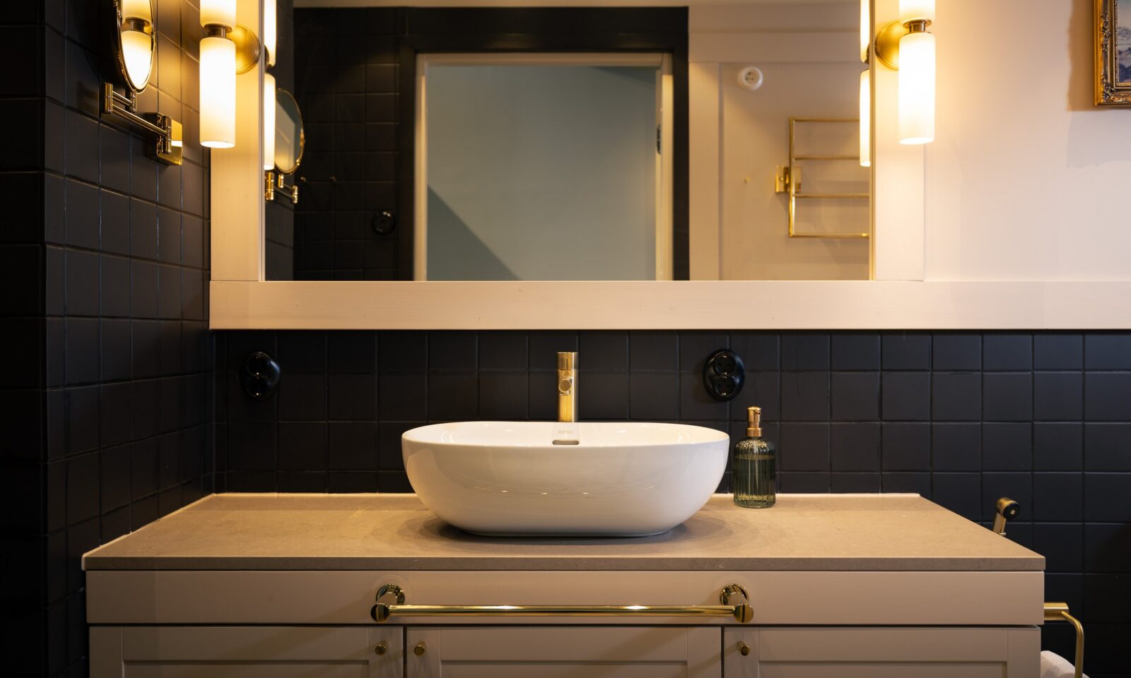 Aino Private Island Hotel bathroom dark