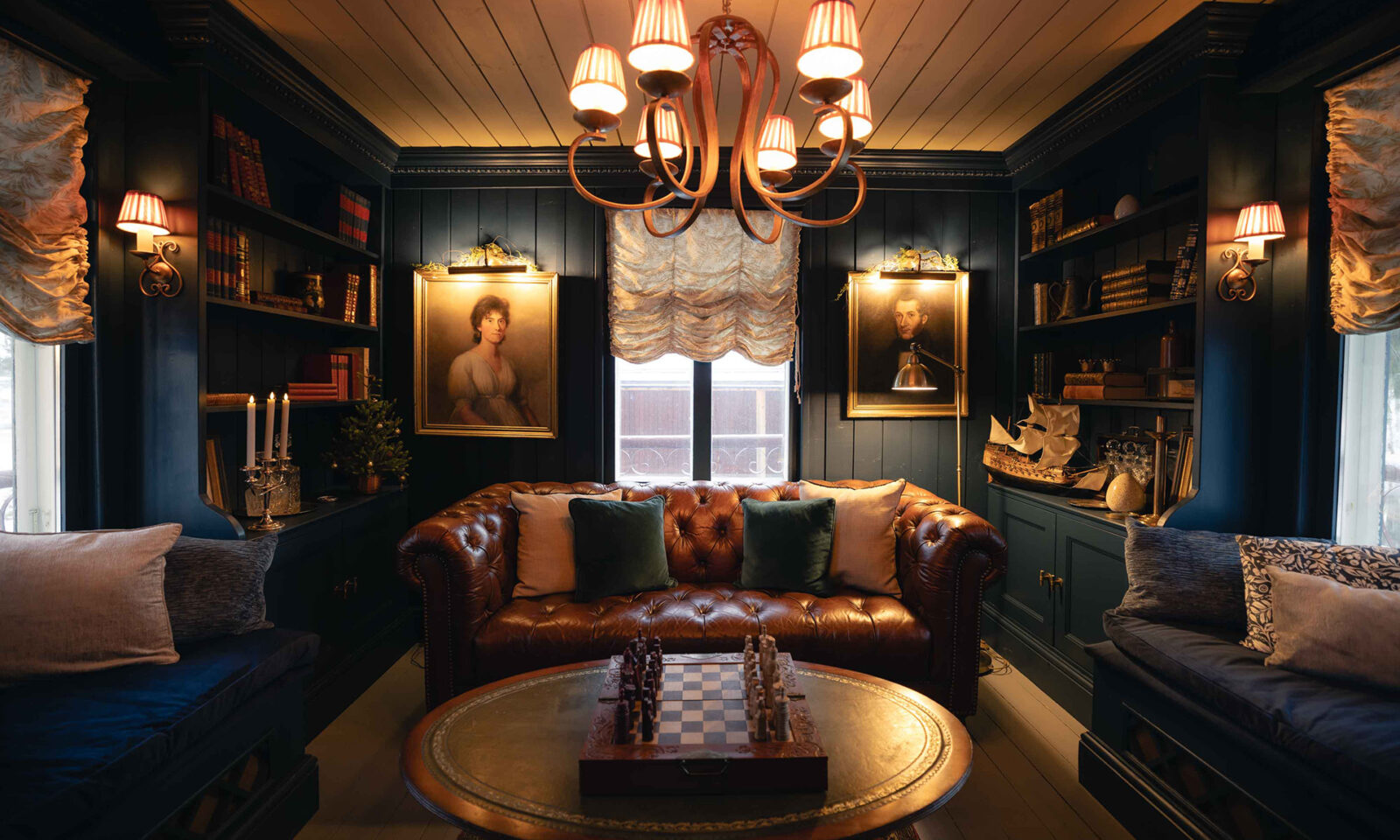 Library pavilion of Aino Private Island Hotel, Rovaniemi, Lapland.