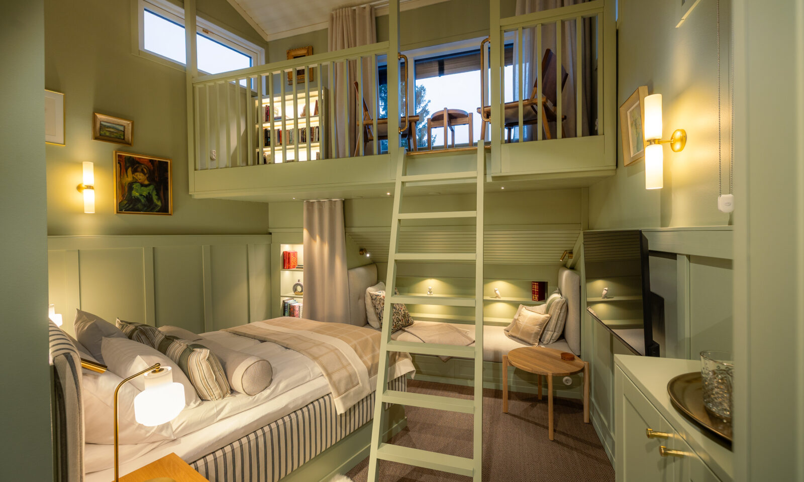 Green themed suite of Aino Private Island Hotel.