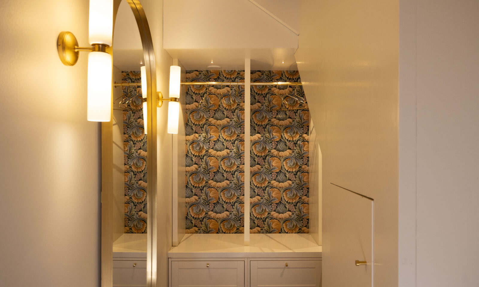 Dressing room of Aino suite. Aino Private Island Hotel, Rovaniemi, Lapland.