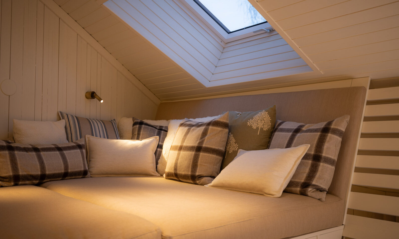 Reading nook of Aino Private Island Hotel, Rovaniemi, Lapland.