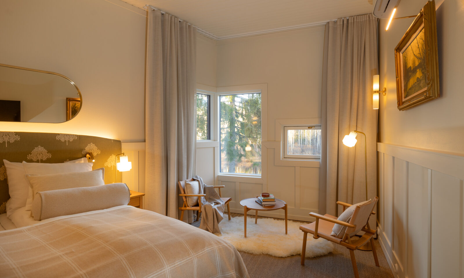 Aino's suite in summer. Aino Private Island Hotel, Lapland, Rovaniemi.