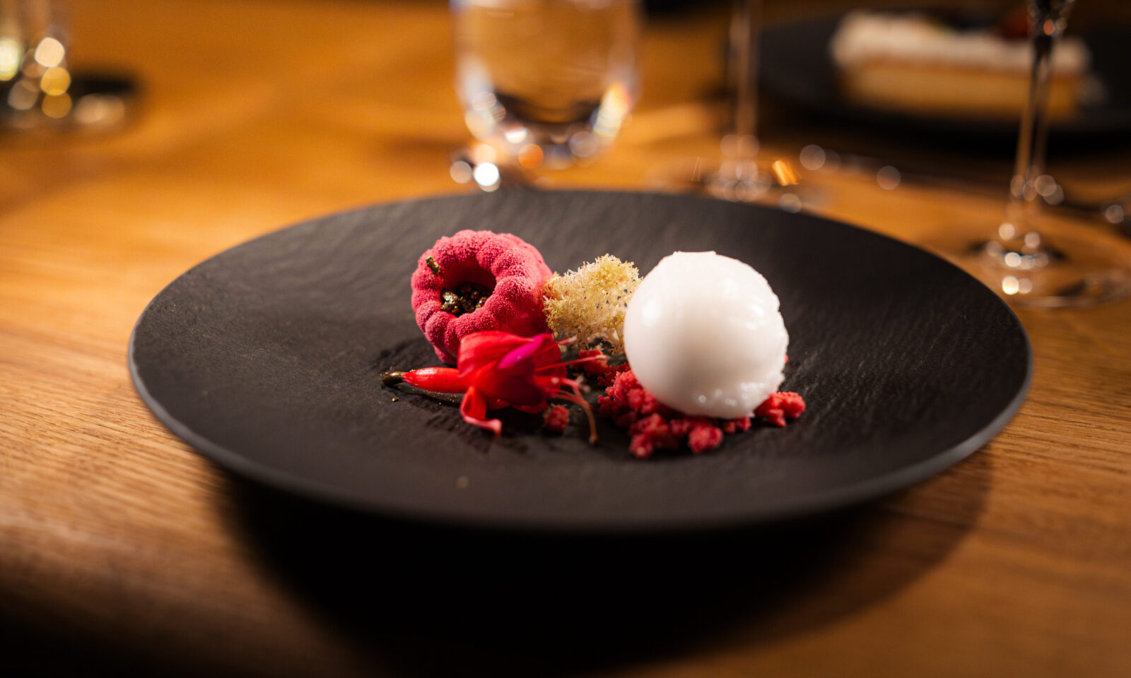 Dessert from Vuo restaurant's surprise menu. Rovaniemi, Lapland.