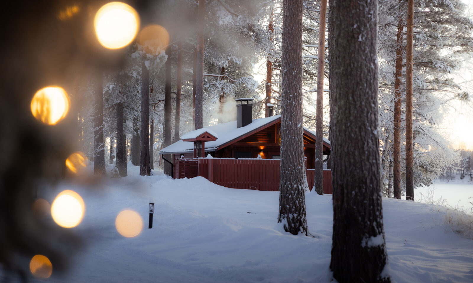 Traditional sauna at the Aino Private Island Hotel, Rovaniemi, Lapland.