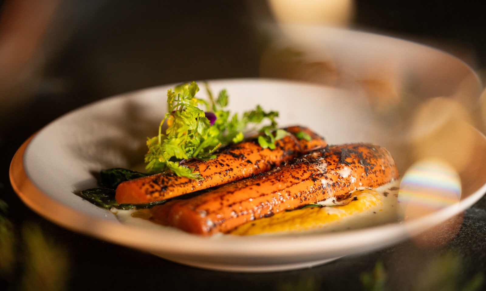 Dish of Vuo Restaurant at Aino Private Island Hotel, Rovaniemi, Lapland.