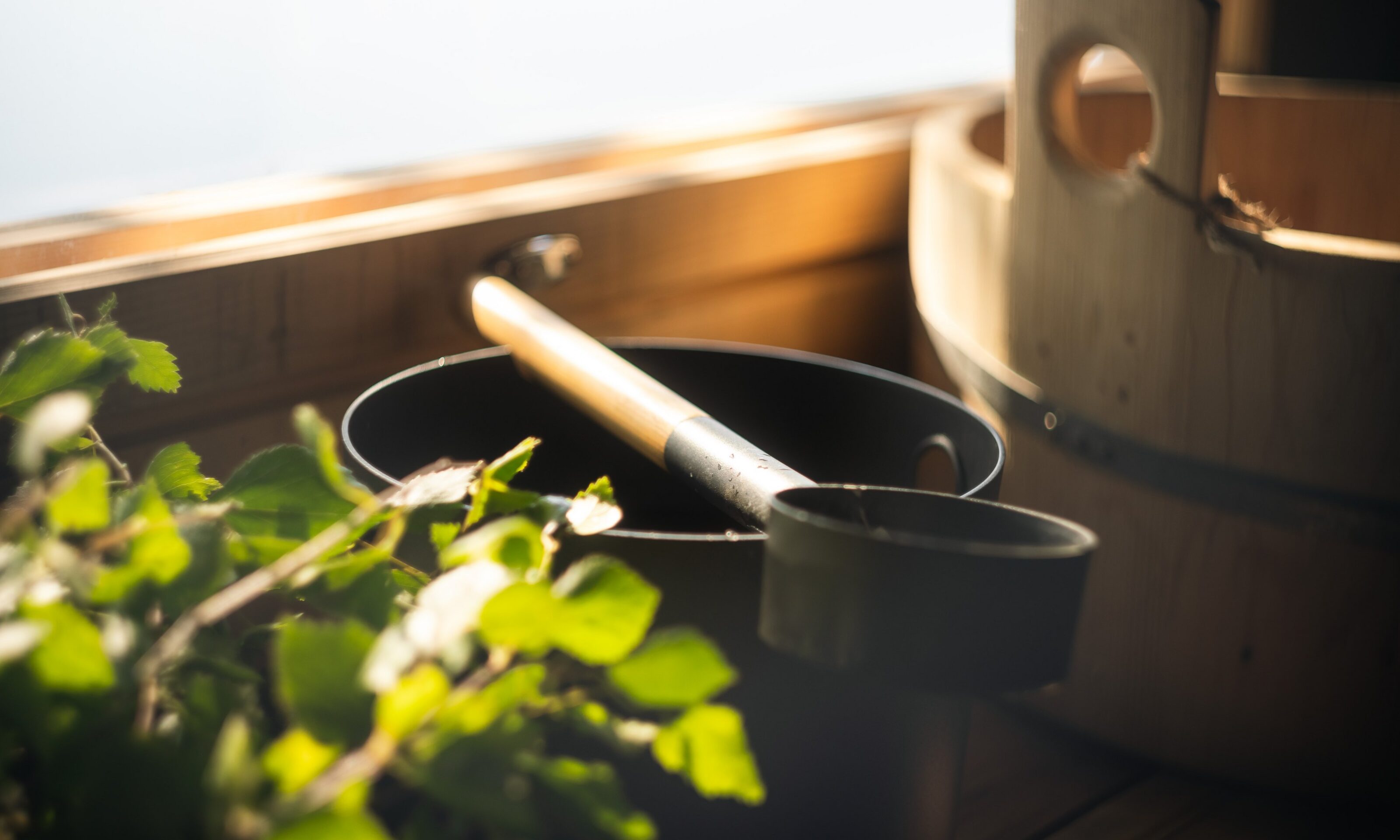 Traditional Finnish sauna wellness moment surrounded by the peaceful nature of Lapland